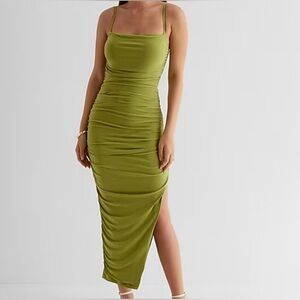 Express Body Contour  Ruched Midi Dress